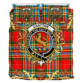 Chattan 01 Tartan Crest Bedding Set - Golden Thistle Style
